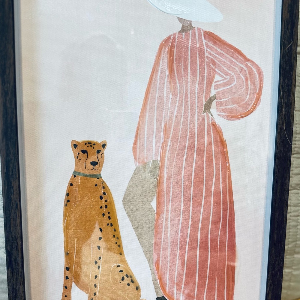 3 Framed Fashion Illustration of Cheetahs